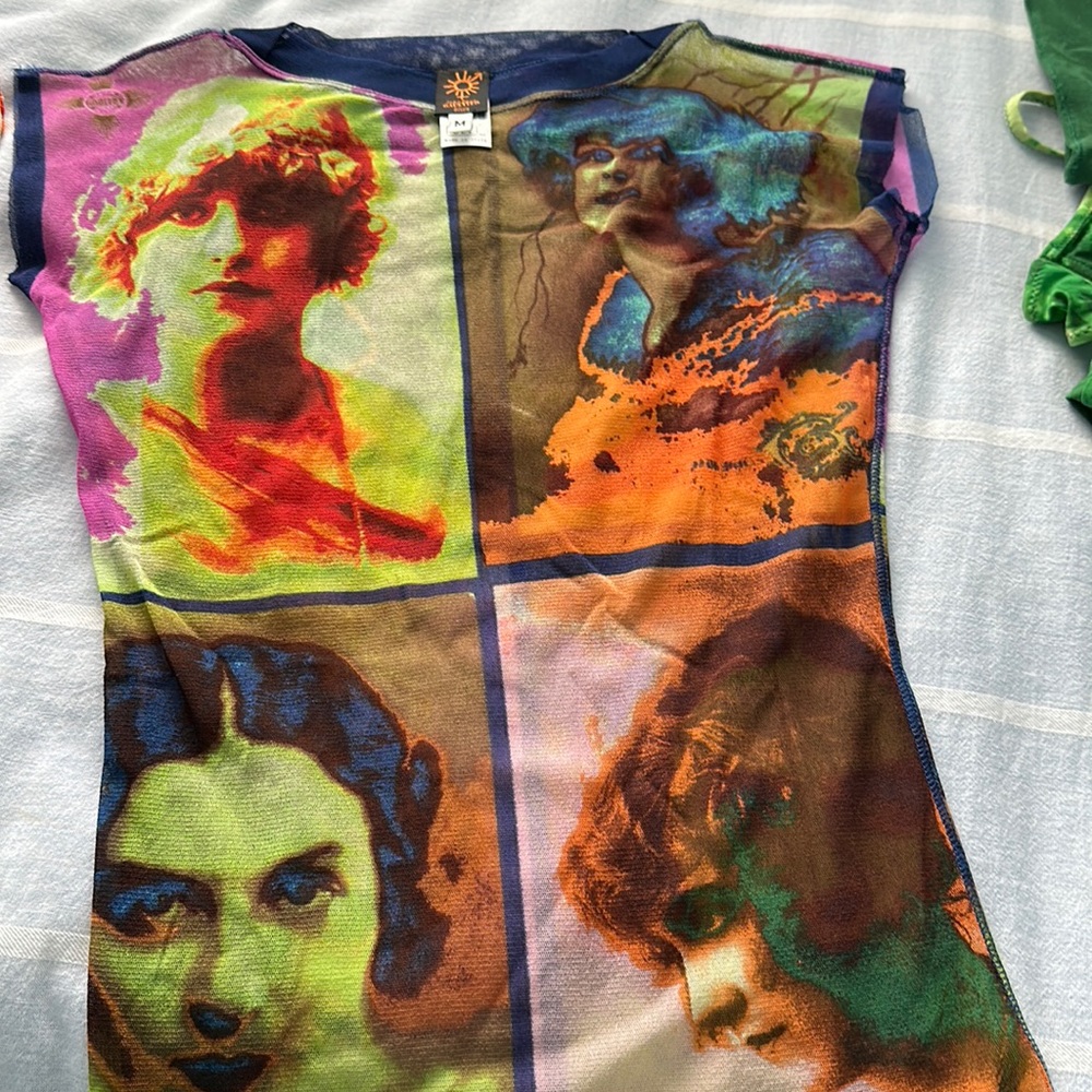 Vintage gaultier top 4 faces mint condition